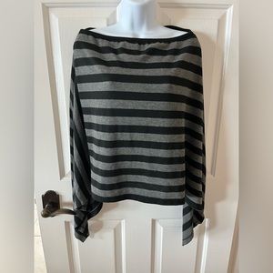 LA Religions women’s striped poncho one size gray/black